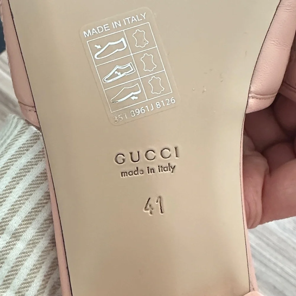 Gucci Blush Pink Quilted Slide Sandals - Picture 7 of 8